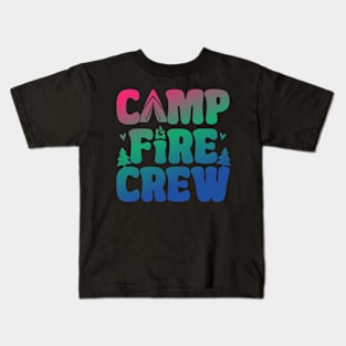 Camp Fire Crew Camping Life Happy Camper Camping Firepit Kids T-Shirt